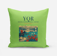 Thumbnail for Regina International Airport (YQR) design on light green pillow