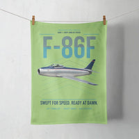 Thumbnail for F-86F Sabre design on light green towel