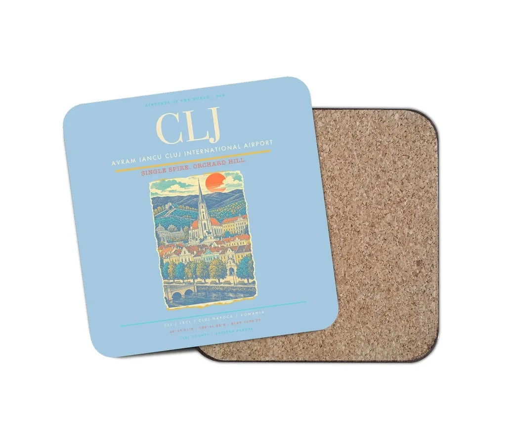 Avram Iancu Cluj International Airport CLJ Coaster 1-Piece - Light Blue