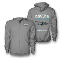 Thumbnail for PBY-5A Catalina design on gray premium zipped hoodie, double-side print