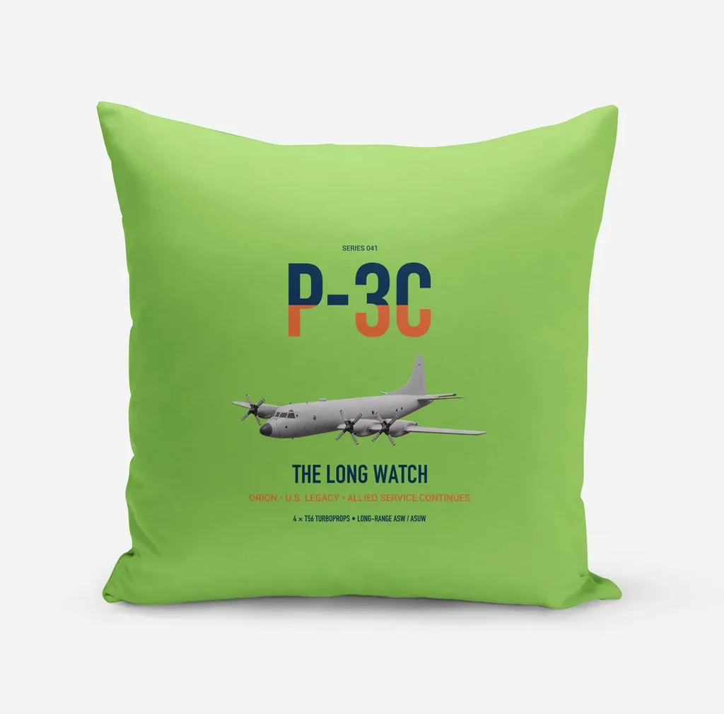 P-3C Orion design on light green pillow