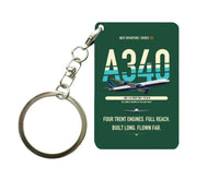 Thumbnail for Airbus A340-600 Key Chain design on dark green key chain