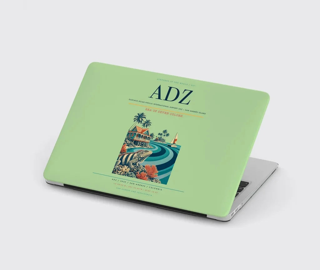 Gustavo Rojas Pinilla International Airport (ADZ) design on light green MacBook case