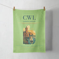 Thumbnail for Cardiff Airport (CWL) design on light green towel