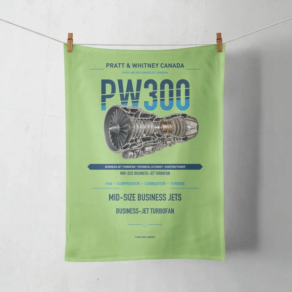 PW300 design on light green towel