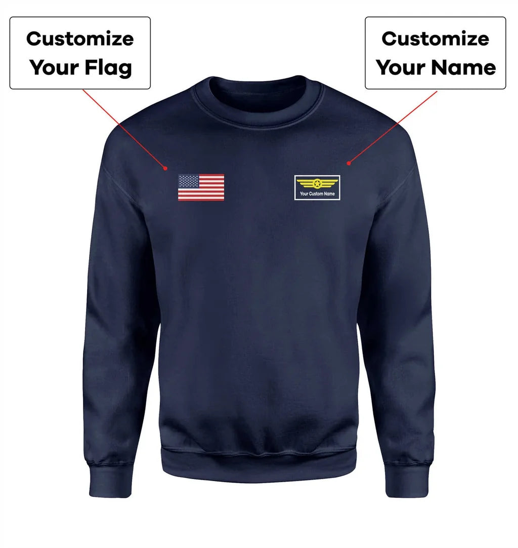 Customisable Flag & Name with Badge 3D Sweatshirt - view 4