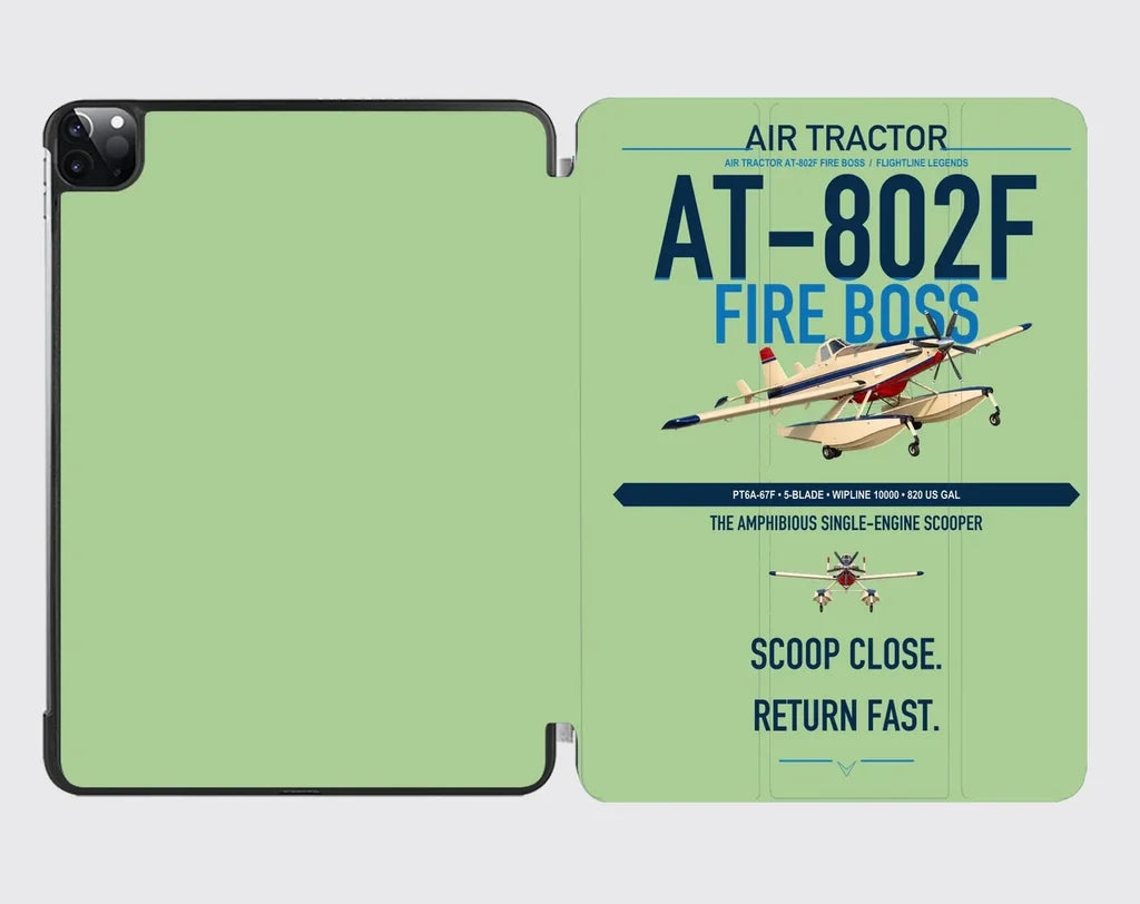 Air Tractor AT-802F Fire Boss design on light green ipad tablet case