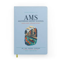 Thumbnail for Amsterdam Airport Schiphol (AMS) design on light blue notebook