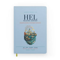 Thumbnail for Helsinki Airport (HEL) design on light blue notebook