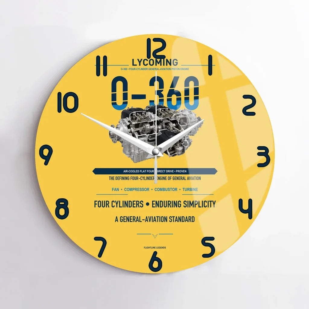 O-360 design on yellow no frame wall clock
