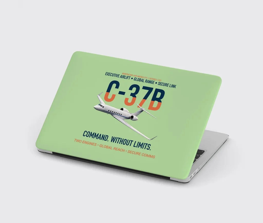 C-37B Global Command Link design on light green MacBook case