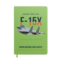 Thumbnail for F-15X Advanced Eagle Proposal Proven Airframe New Capacity design on light green notebook