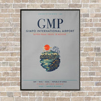 Thumbnail for Gimpo International Airport GMP vertical canvas print - framed - light gray background