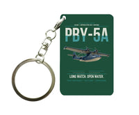 Thumbnail for PBY-5A Catalina design on dark green designed key chain, double-side print