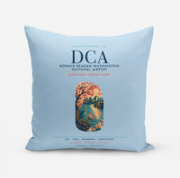 Thumbnail for Ronald Reagan Washington National Airport (DCA) design on light blue pillow