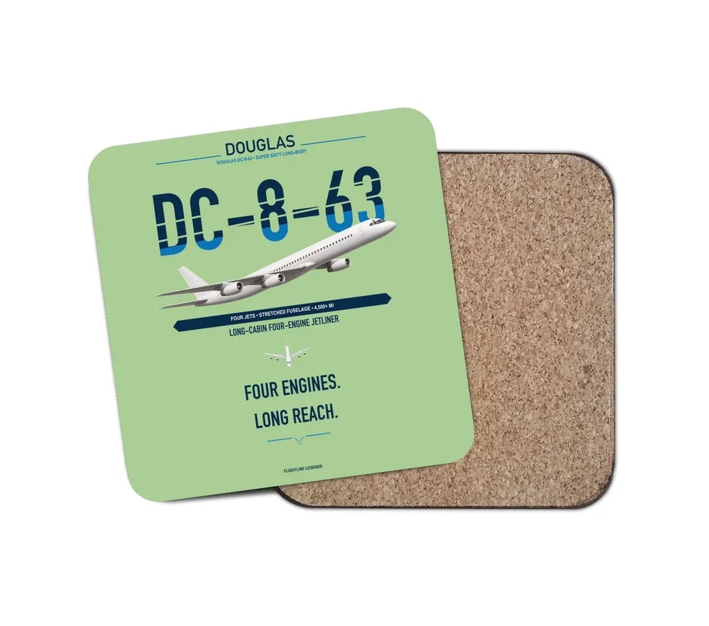 Douglas DC-8-63 design on light green 1 piece coaster