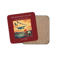 Thumbnail for The Migration Escort - Designed Coasters design on dark red 1-piece
