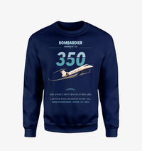 Thumbnail for Bombardier Challenger 350 design on navy blue sweatshirt