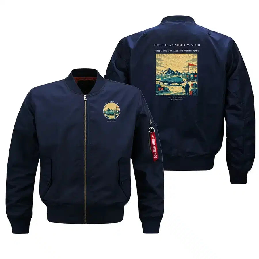 VINTAGE G4357 - The Polar Night Watch - Bomber Jacket design on blue