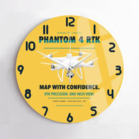 Thumbnail for DJI Phantom 4 RTK design on yellow no frame wall clock