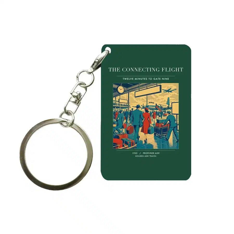 VINTAGE G4088 - The Connecting Flight - Designed Key Chain design on darkgreen