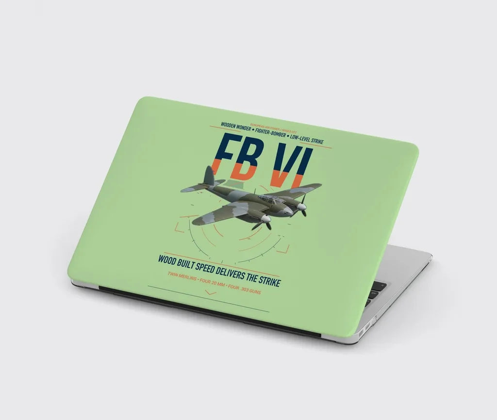 de Havilland Mosquito FB VI design on light green MacBook case