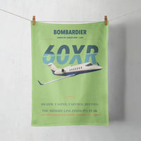 Thumbnail for Bombardier Learjet 60XR design on light green towel