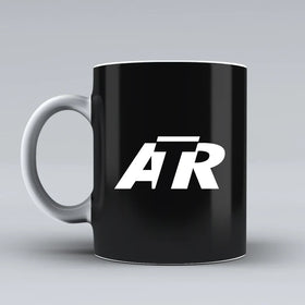 ATR & Text Ceramic White Mugs