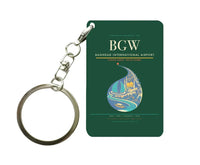 Thumbnail for Baghdad International Airport BGW Key Chain design on dark green key chain