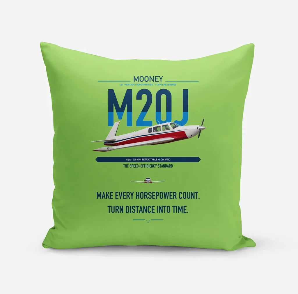 Mooney M20J 201 design on light green pillow