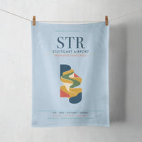 Thumbnail for Stuttgart Airport (STR) design on light blue towel