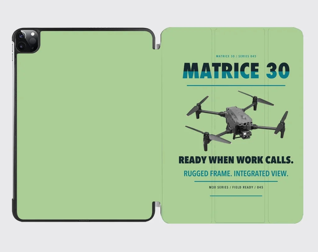 DJI Matrice 30 design on light green ipad tablet case