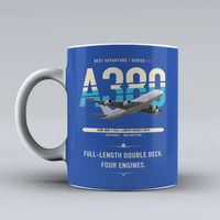 Thumbnail for A380-800 Mug design on blue airbus