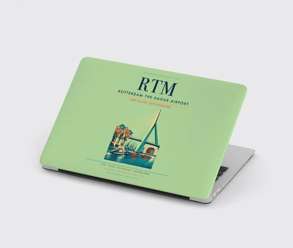 Rotterdam The Hague Airport (RTM) design on light green MacBook case