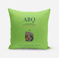 Thumbnail for Albuquerque International Sunport (ABQ) design on light green pillow