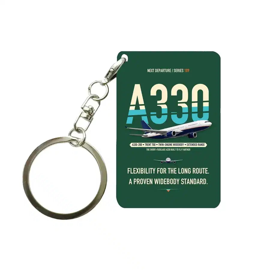 Airbus A330-200 Key Chain design on dark green key chain