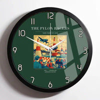 Thumbnail for VINTAGE G4046 - The Pylon Racers - Designed Wall Clocks design on darkgreen framed
