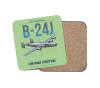 Thumbnail for B-24J Liberator design on light green 1 piece coaster