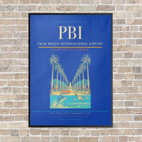 Thumbnail for Palm Beach International Airport PBI vertical canvas print - framed - blue background