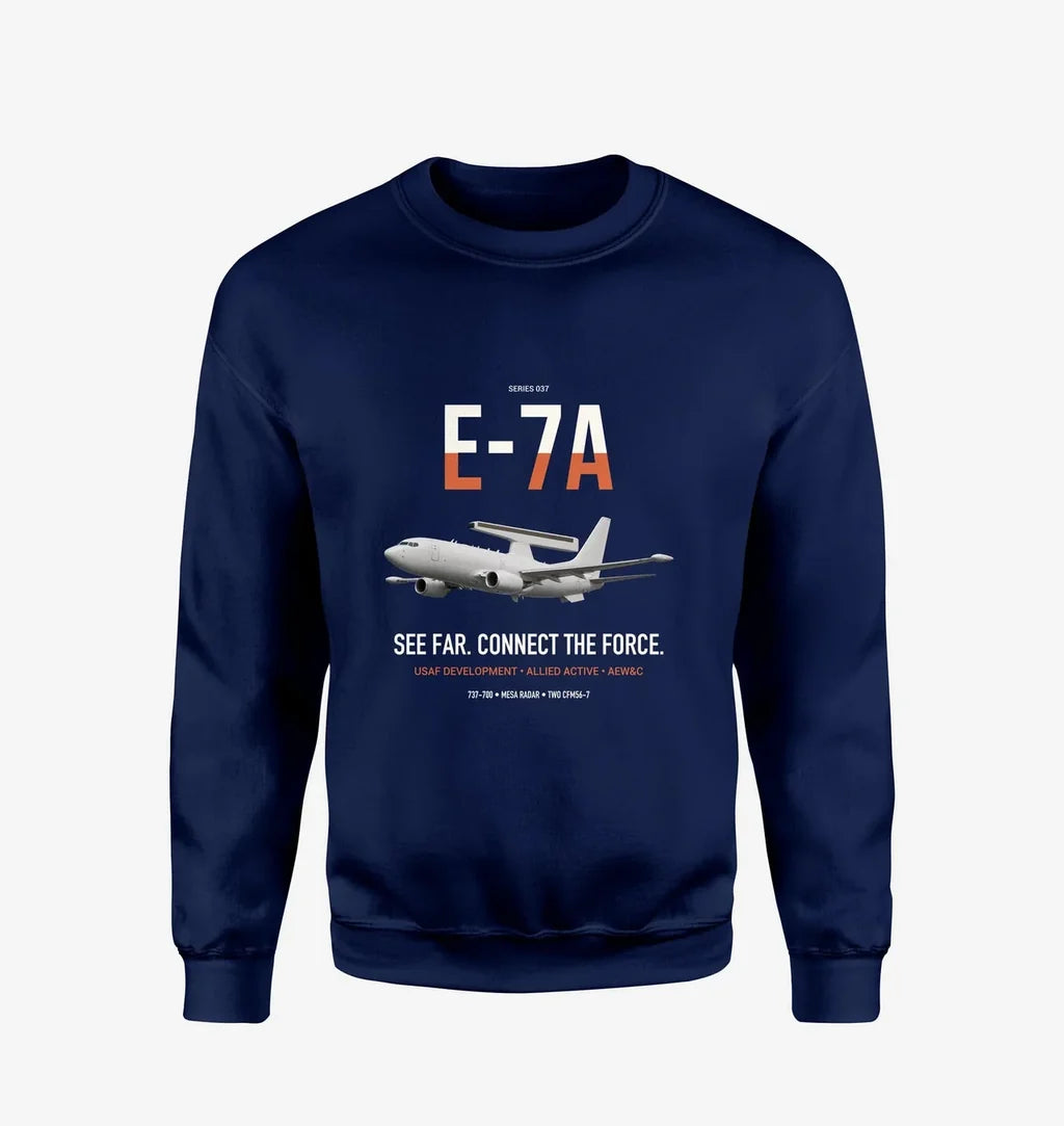 E-7A Wedgetail design on navy blue sweatshirt