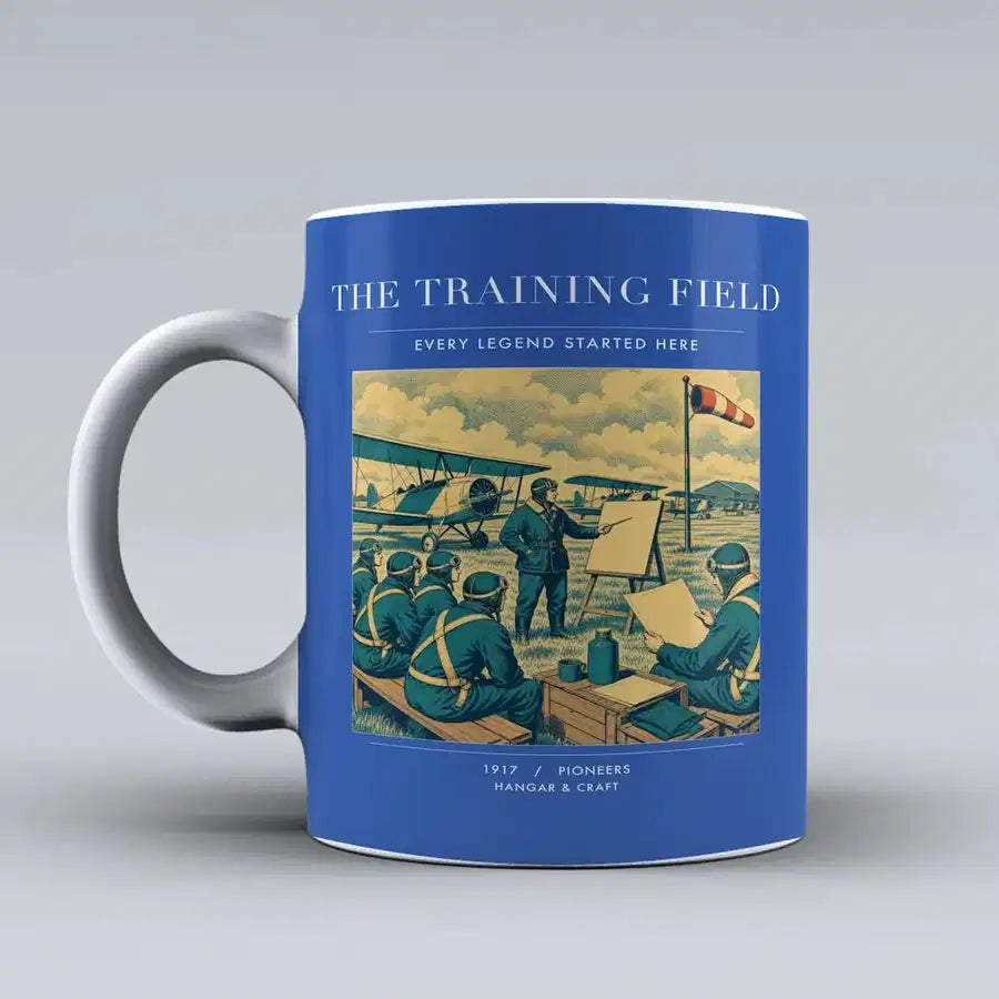 VINTAGE G4009 - The Training Field - Ceramic Mug design on blue