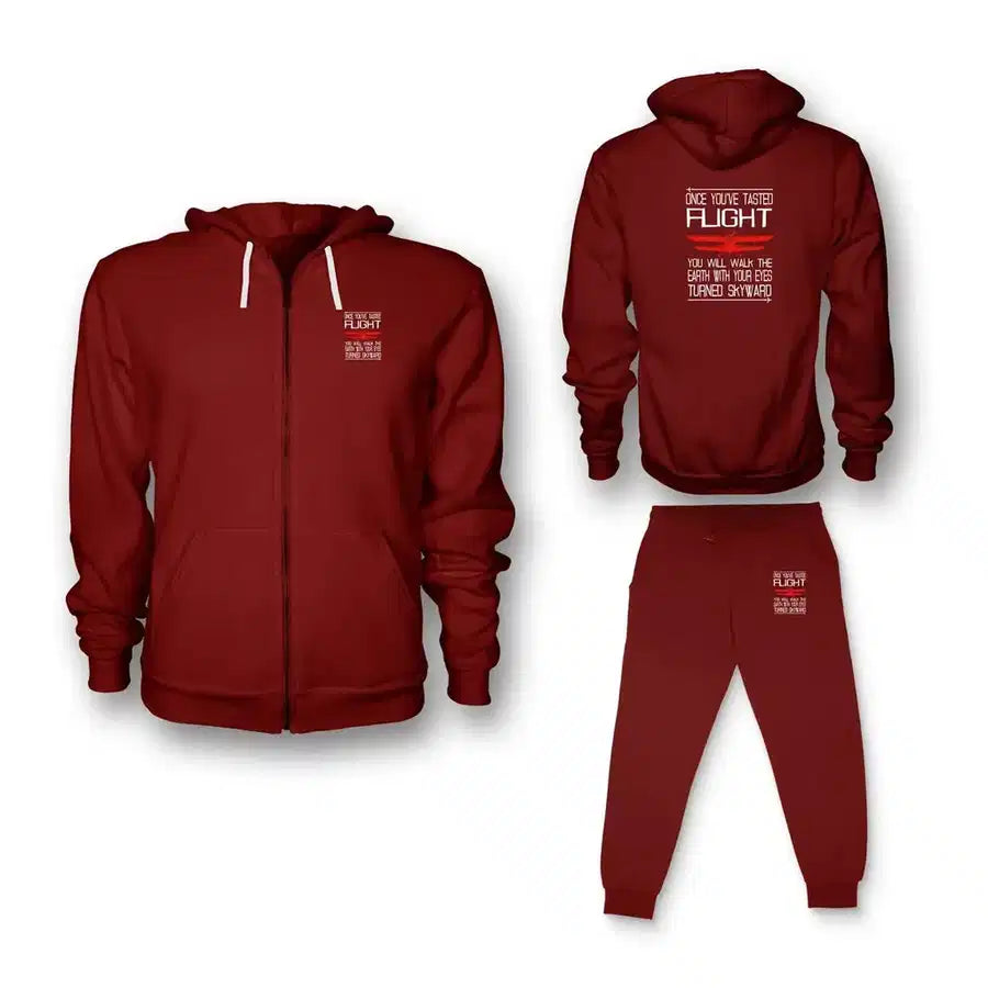 Once You've Tasted Flight Zipped Hoodie - Red