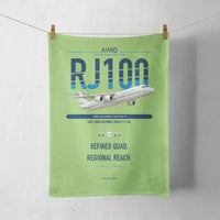 Thumbnail for Avro RJ100 design on light green towel