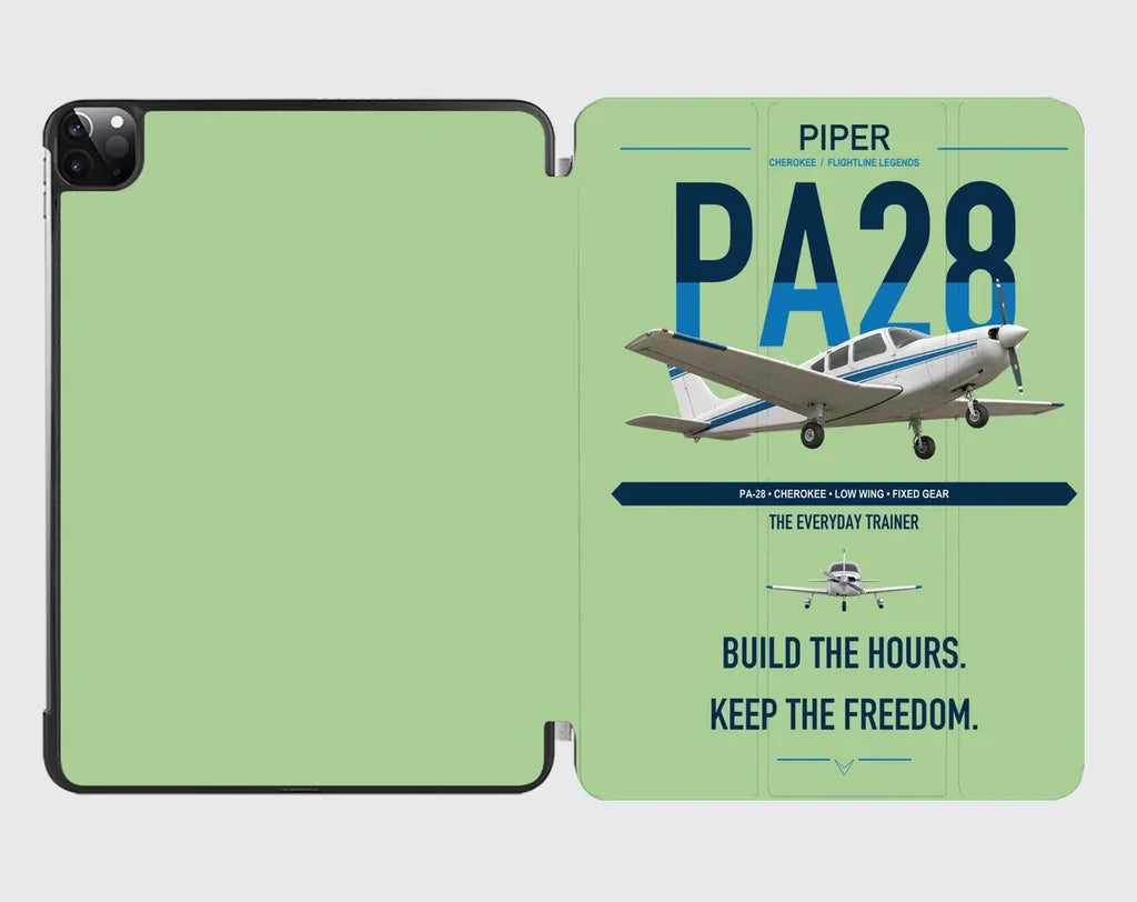 Piper PA-28 Cherokee design on light green ipad tablet case