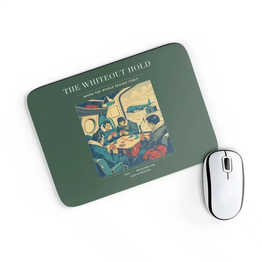 VINTAGE G4359 - The Whiteout Hold - Designed Mouse Pads design on darkgreen rectangle