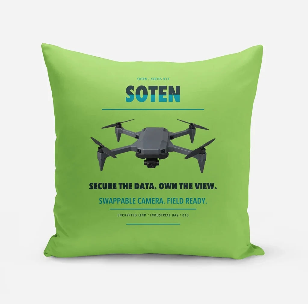 ACSL SOTEN design on light green pillow