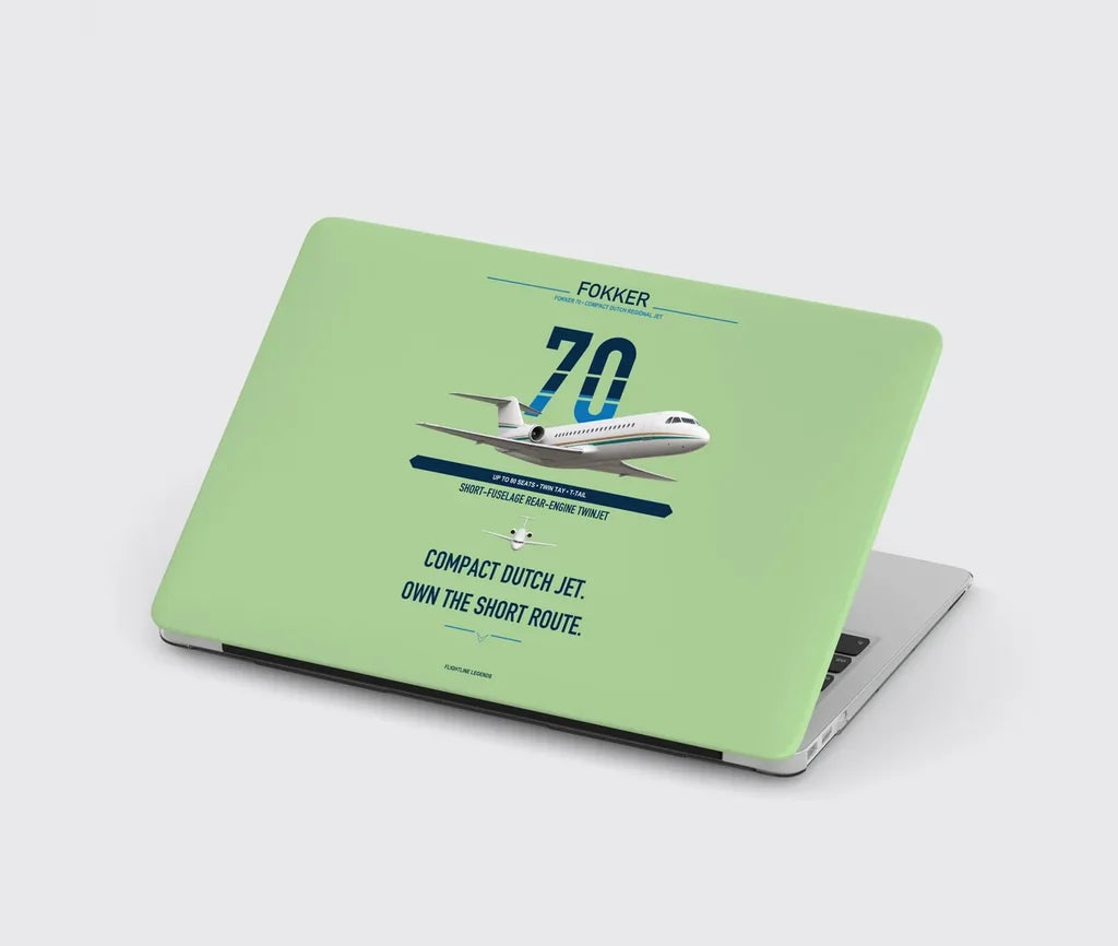 Fokker 70 design on light green MacBook case