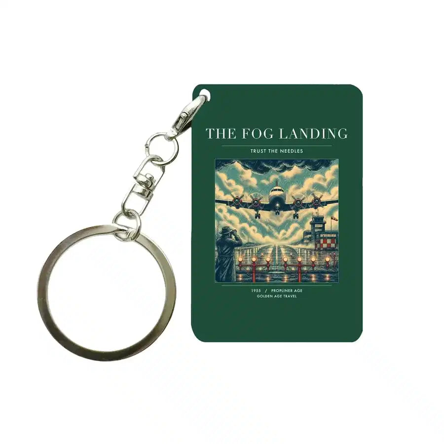 VINTAGE G4095 - The Fog Landing - Designed Key Chain design on darkgreen