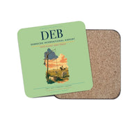 Thumbnail for Debrecen International Airport (DEB) design on light green 1 piece coaster