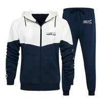 Thumbnail for The Airbus A350 WXB Zipped Hoodie - Colourful - Blue